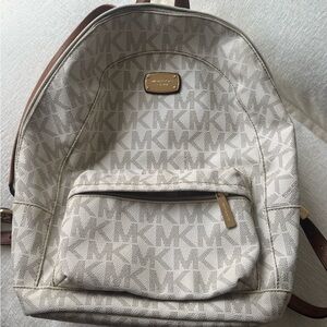 Michael Kors Cream Monogram Backpack